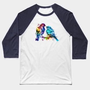 Birds Couple Colourful Art | Watercolor Painting of the Birds Baseball T-Shirt